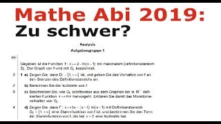 Mathe Abi 2019 Eine AnalysisAufgabe durchgerechnet [upl. by Blanch]