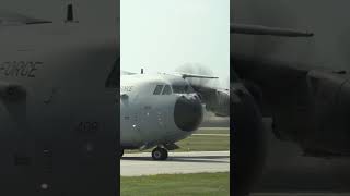 Atlas C1 A400M taxiing for departure at RAF Lossiemouth [upl. by Essyla]