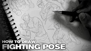 ✨ HOW TO COOL SKETCH  DYNAMIC FIGHTING POSE IN TOONMANGA ✨ [upl. by Marabel]