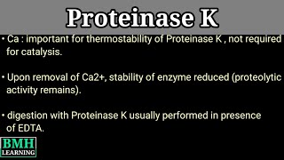 Proteinase K  Serine Protease  Proteinase K In DNA Extraction [upl. by Aseyt]