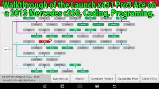 Walkthrough of the Launch x431 Pro3 Ace on a Mercedes C250 Coding programming [upl. by Avek]