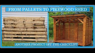 Wood shed built using pallet wood [upl. by Pappano]