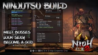 Nioh 2  Ninjutsu Build  Melt Everything with Kunai [upl. by Nennerb534]