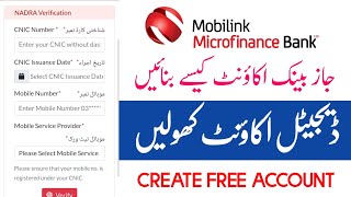 mobilink microfinance bank account create 2022 [upl. by Barbra]