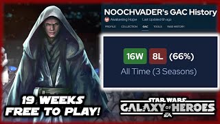 Im Crushing Grand Arena Fight Me Bro 19 Weeks Free to Play Lord Vader Farming in SWGOH [upl. by Orton122]