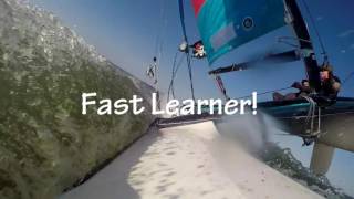 Hobie Cat 18 Sailing  Lessons for Sean Sandifer [upl. by Latsryc397]