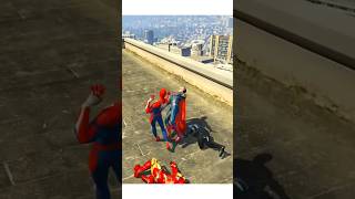 GTA 5 SPIDERMAN VS ALL SUPERHERO 😱 gta5 spiderman shortsvideo shorts [upl. by Ahsac]