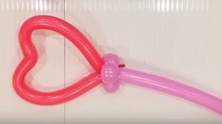 How to Make a Balloon Heart Wand  Easy Balloon Animal Tutorial [upl. by Swec116]