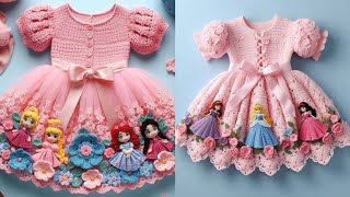 TOP 50 NEW AND PROFITABLE CROCHET EMBROIDERY HANDMADE BABY GIRLS FROCK FREE PATTERN DIY [upl. by Rhonda]