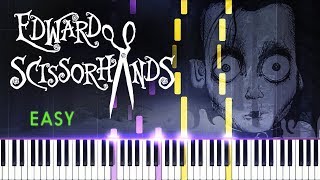 PIANO TUTORIAL quotIce Dancequot  Tim Burtons Edward Scissorhands Synthesia  Easy Piano Learning [upl. by Byran626]