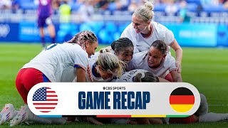 USWNT defeats Germany 10 advances to Gold Medal Match at Olympics  CBS Sports [upl. by Cullan849]