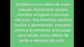 Editor de áudio Goldwave [upl. by Nogaem]