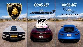 Lamborghini Countach LPI 8004 vs McLaren GT vs Jaguar FType SVR – Forza Horizon 5 Epic Car Battle [upl. by Ule]