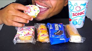 ASMR Eating CANDY No Talking Mukbang Jerry Food Treats Party BIRTHDAY Cake CupcakeTwinkieOreo Cake [upl. by Aimee]