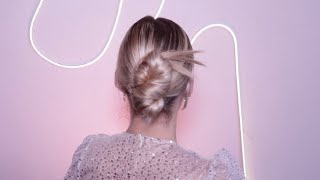 PINTEREST INSPIRED SPIKY SLEEK BUN FOR LONG MEDIUM HAIR LENGTH [upl. by Otrebire]