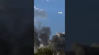 Israel strikes residential building in Nuseirat refugee camp [upl. by Favianus]