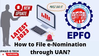 How to Add Nominee  eNomination in pf Account online 2023  eNomination Process in EPFO portal [upl. by Tiana]