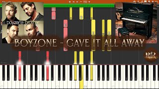 Boyzone  Gave It All Away Piano Accompaniment Tutorial Synthesia [upl. by Theta]