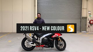 NEW COLOUR Lava Red for the 2021 Aprilia RSV4 1100 factory  Bikebiz [upl. by Sirronal890]