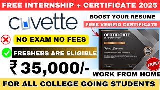 Work From Home Internships  Free Online Internship for Students in 2024  Stipend  35000 [upl. by Annoet]