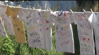 quotThe clothesline projectquot honoring victims of domestic violence [upl. by Gervais]