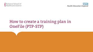 How to create a training plan in OneFile PTPSTP [upl. by Atinek]