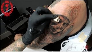 How To Tattoo Portrait  real time tattooing by NINJA Cris Gherman  CGTV [upl. by Wylie295]