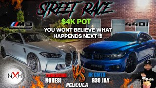 INSANE STREET RACE TEAM NOHESI BMW G80 M3 VS BMW 440 F32 WHAT A RACE [upl. by Whetstone478]