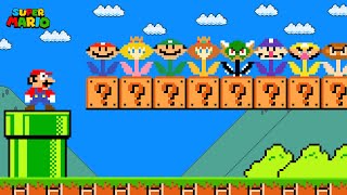 Super Mario Bros but there are MORE Custom Flower All Characters [upl. by Suivatal]