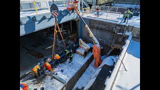 Western Conducts Urgent Repairs at the Kirkfield Lift Lock [upl. by Anier431]