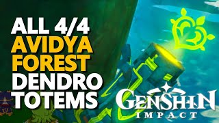 Avidya Forest Dendro Totems Genshin Impact All 44 Elemental Monument [upl. by Morgen995]