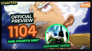 ONE PIECE CHAPTER 1104  OFFICIAL PREVIEW AND FOURTH HINT SPOILER DEMONIC HAND [upl. by Sofie]