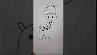 Cartoon Giraffe 🦒 Drawing for kids giraffeshorts art art2024 viralshort [upl. by Audres]