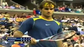 Roger Federer Moments  Backwards and Away DTL Forehand [upl. by Isac]