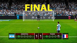 Argentina Vs France  FINAL  Penalty Shootout FIFA World Cup 2022  Messi vs Mbappe  PES Gameplay [upl. by Nollek]