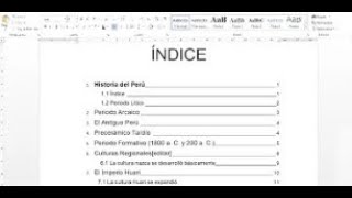 como hacer un indice en word automatico rápido [upl. by Hareema75]