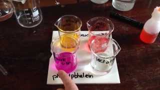 Methyl Orange and Phenolpthalein Colours in Acid and Alkali with End Points ALevel Chemistry Prac [upl. by Yhcir]