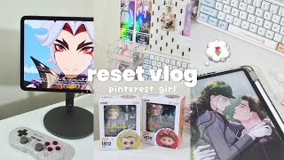 2024 RESET VLOG 🍓 new desk setup pinterest girl jjk nendoroids selfcare genshin impact [upl. by Znieh]