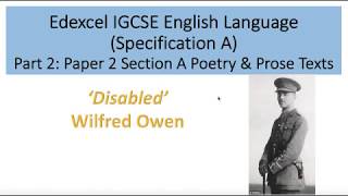 Analysis of Disabled by Wilfred Owen [upl. by Dulcia]