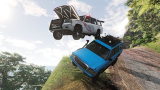 Epic Car Cliff Drop  BeamNG Drive  Crash Point 2 [upl. by Ayres18]