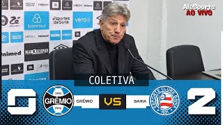 COLETIVA RENATO GAÚCHO  GRÊMIO 0 x 2 BAHIA  PÓS JOGO [upl. by Sumetra548]