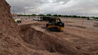 John Deere 331G Compact Track Loader Loading Dump Trailer [upl. by Inittirb]