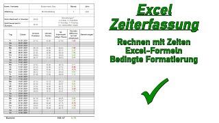 ZeiterfassungStundenzettelArbeitsnachweis in Excel  FREE DOWNLOAD [upl. by Nerual393]