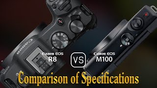 Canon EOS R8 vs Canon EOS M100 A Comparison of Specifications [upl. by Alyt]