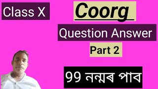 Coorg Class X Question amp Answer Part2  HSLC SEBA 2025   master of grammar [upl. by Yelrebma]