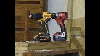 DEWALT ATOMIC COMBI DCD709 VS MILWAUKEE M18 BLPD in BLOCK [upl. by Dlopoel3]