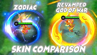 Martis Revamped God of War Epic Skin VS Capricorn Zodiac Skin  MLBB Comparison [upl. by Bearnard]