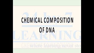 Chemical Composition of DNA  Molecular basis of inheritance  Grade 12  Biology  24by7learning [upl. by Daveda]