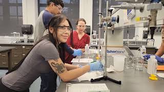 Students doing acid base titration  General Chemistry 1 Austin Texas USA [upl. by Morril]