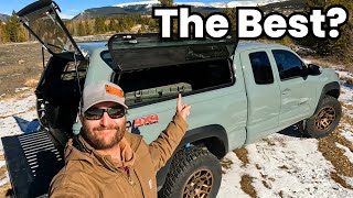 Leer 180 Truck Topper Review BEST TRUCK CAMPER build for 2023 Toyota Tacoma Overland Camping [upl. by Eniaj]